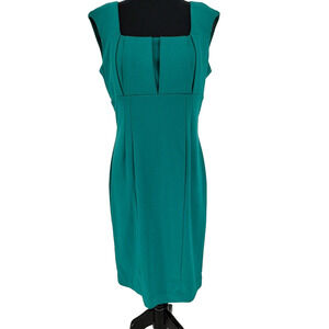 Calvin Klein Woman's Green Sheath Dress NO SIZE tag Back Zipper No slit Iconic